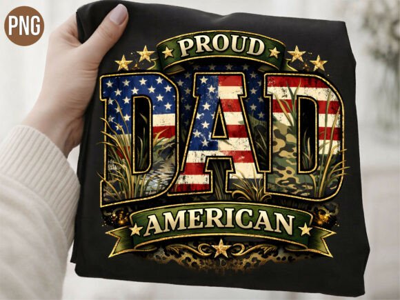 Celebrate Patriotism: The Proud American Dad PNG Design