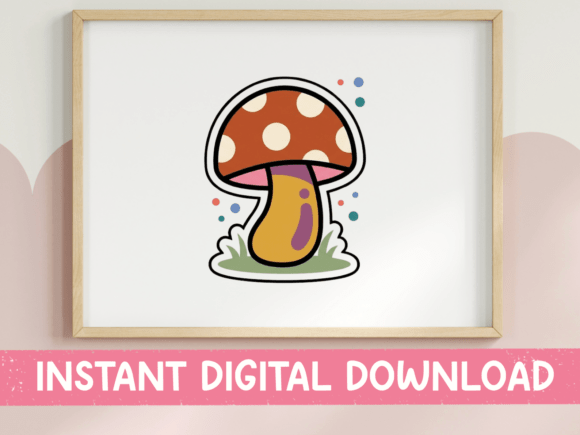Cute Mushroom Cottagecore Sticker Design: A Versatile Asset