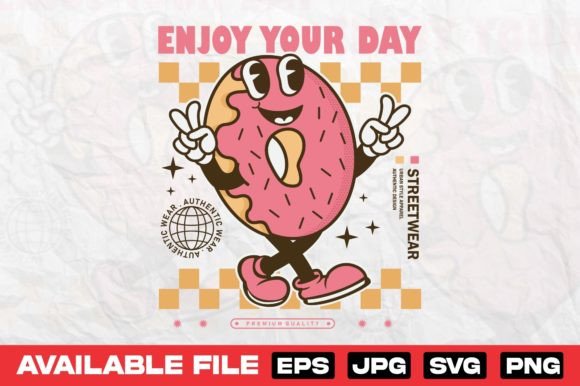 Donut Cartoon Character T Shirt Design: A Streetwear Staple