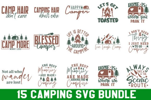 Essential Camping SVG PNG Bundle for Outdoor Branding