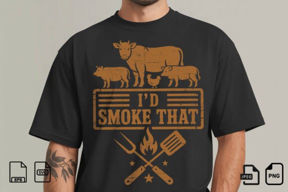 I'd Smoke That BBQ T-Shirt Design: A Visual Feast for Grill Enthusiasts
