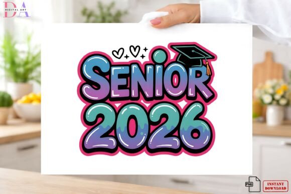 Senior 2026 Colorful Grad Design PNG: A Vibrant Design Asset