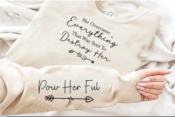 She Overcame Everything Sleeve Design: A Modern Graphic Asset
