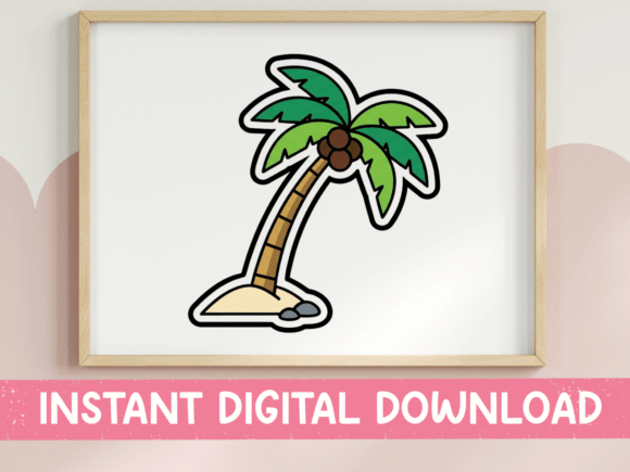 Tropical Palm Tree Sticker: A Design Asset for Island Aesthetics