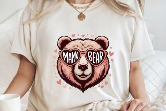 Valentine Mama Bear T-shirt Design PNG: Creative Applications