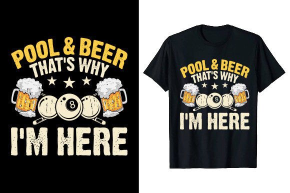 Vintage Pool Player T-shirt Design: A Retro Graphic Asset